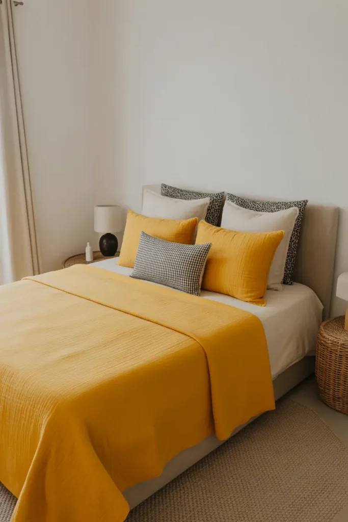 Bold Yellow Bedspread for Instant Impact