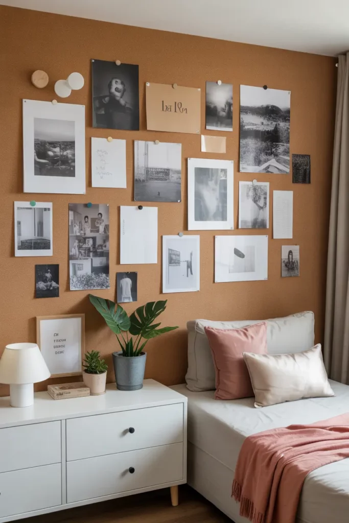 Cork Board Wall for Notes and Memories
