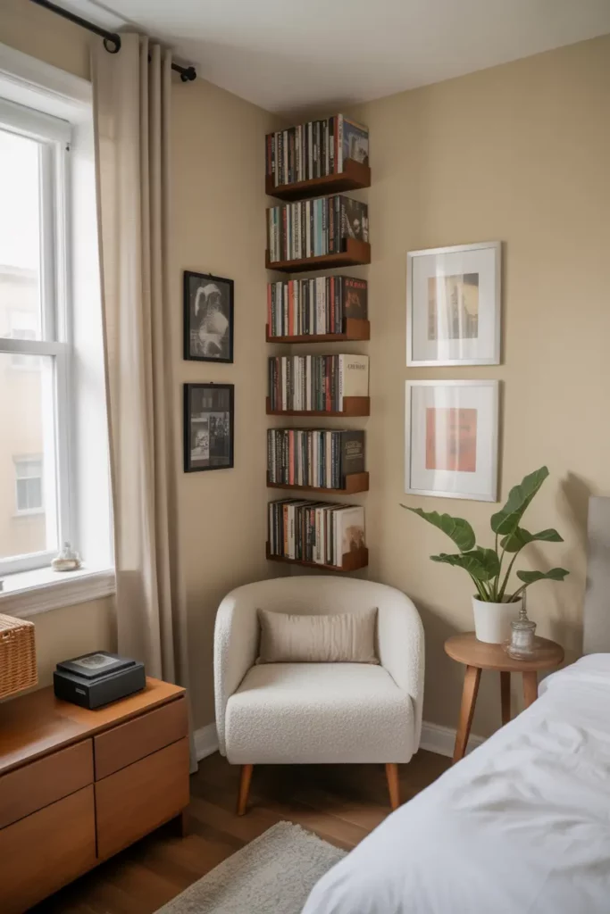 Corner Record Display for Bedrooms