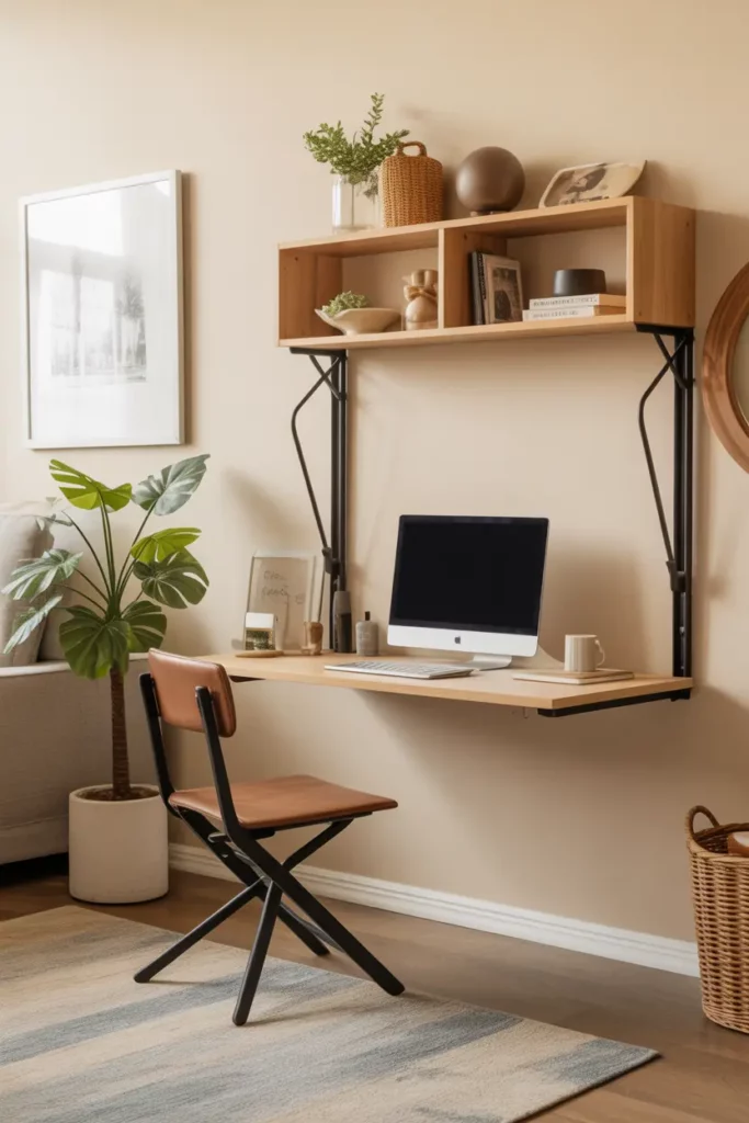 DIY Wall-Mounted Desk for Small Spaces