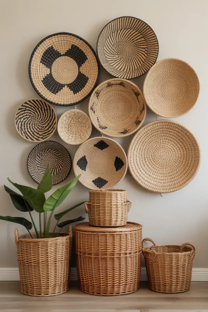 DIY Woven Basket Wall