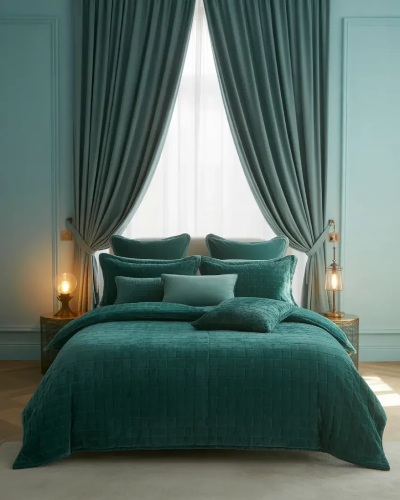 Emerald Tones With Light Blue Highlights