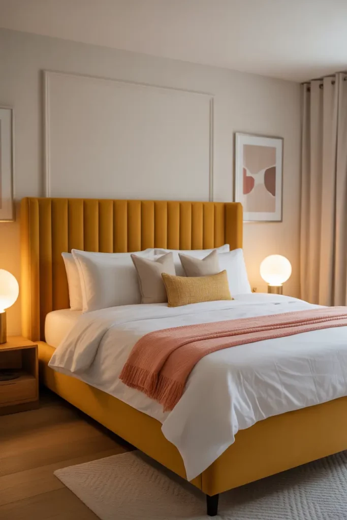 Golden Yellow Bed Frame for a Bold Statement