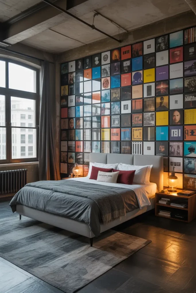 Loft Bedroom Album Wall