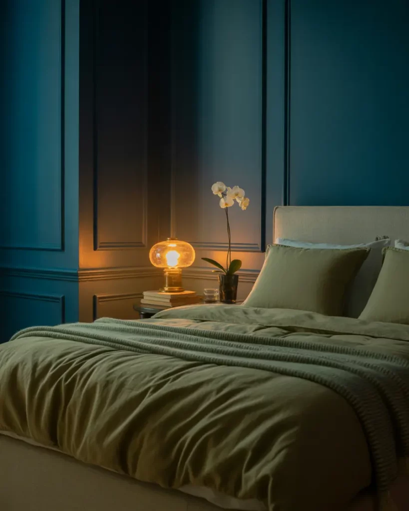 Midnight Blue and Olive Elegance