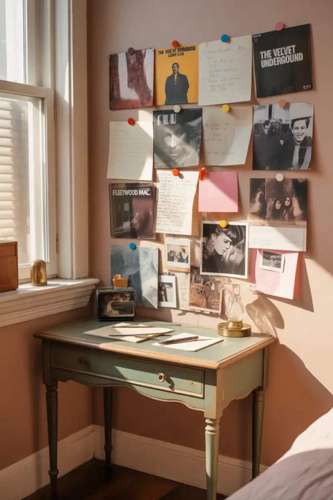 Musical Mood Board Above Desk