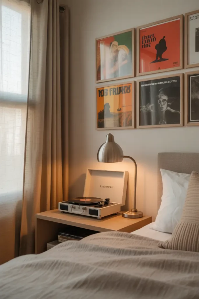 Record Player Corner in Bedroom