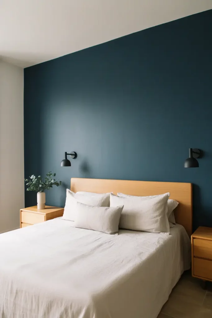 Scandinavian Style with Navy Accent Wall