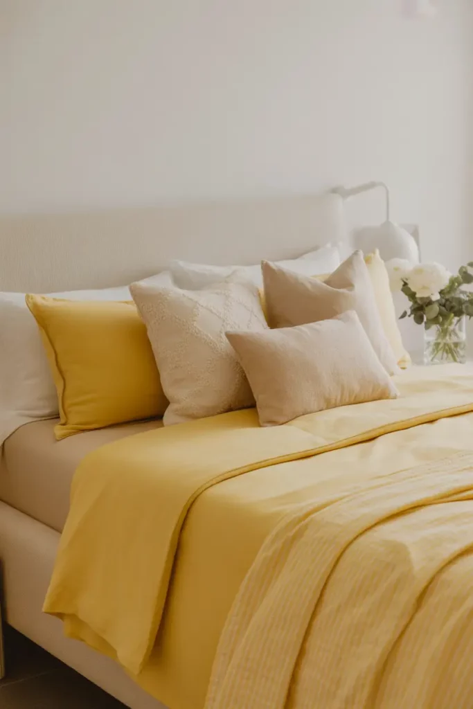 Soft Pastel Yellow Bedding for Subtle Warmth