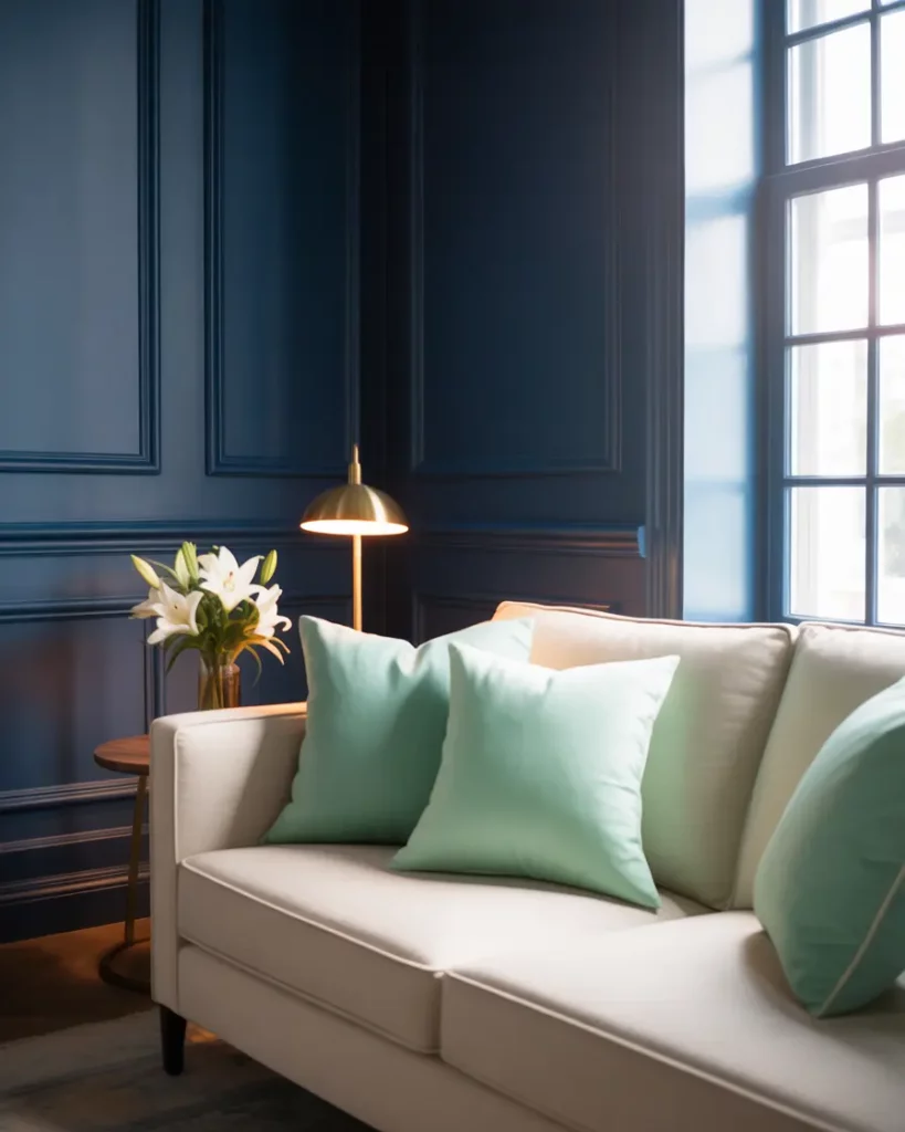 Spearmint Accents With Navy Backdrop