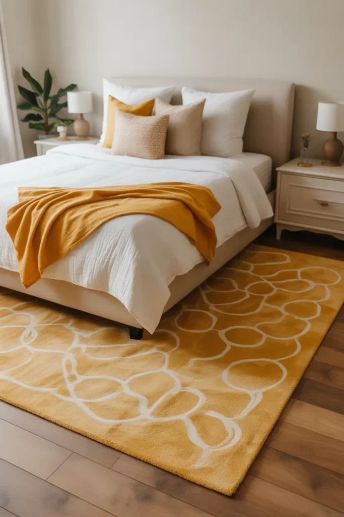Sunshine Yellow Area Rug to Anchor the Room