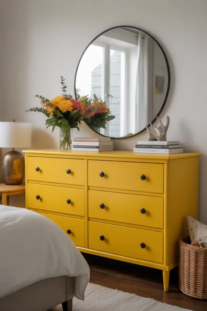 Sunshine Yellow Dresser for a Playful Twist